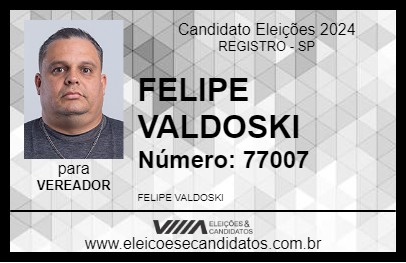 Candidato FELIPE VALDOSKI 2024 - REGISTRO - Eleições