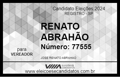 Candidato RENATO ABRAHÃO 2024 - REGISTRO - Eleições