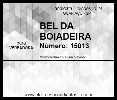 Candidato BEL DA BOIADEIRA 2024 - GUAPIAÇU - Eleições