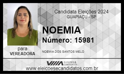 Candidato NOEMIA 2024 - GUAPIAÇU - Eleições