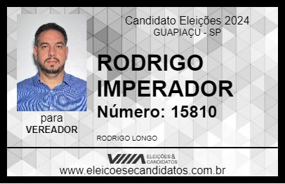 Candidato RODRIGO IMPERADOR 2024 - GUAPIAÇU - Eleições