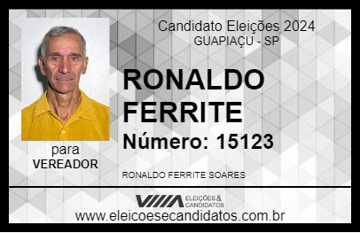 Candidato RONALDO FERRITE 2024 - GUAPIAÇU - Eleições