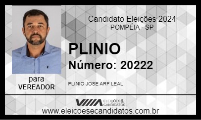 Candidato PLINIO 2024 - POMPÉIA - Eleições