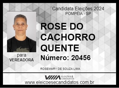 Candidato ROSE DO CACHORRO QUENTE 2024 - POMPÉIA - Eleições