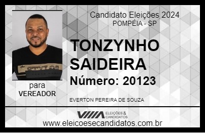 Candidato TONZYNHO SAIDEIRA 2024 - POMPÉIA - Eleições