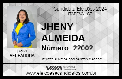 Candidato JHENY ALMEIDA 2024 - ITAPEVA - Eleições