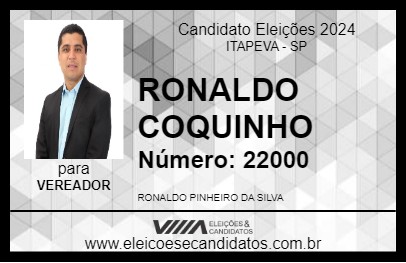 Candidato RONALDO COQUINHO 2024 - ITAPEVA - Eleições