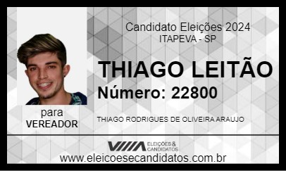 Candidato THIAGO LEITÃO 2024 - ITAPEVA - Eleições