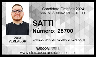 Candidato SATTI 2024 - SANTA BÁRBARA D\OESTE - Eleições