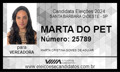 Candidato MARTA DO PET 2024 - SANTA BÁRBARA D\OESTE - Eleições