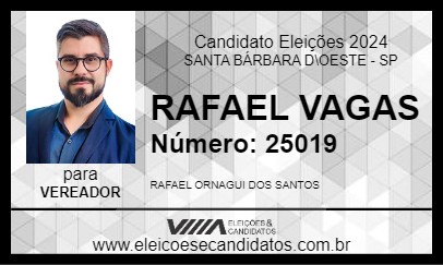 Candidato RAFAEL VAGAS 2024 - SANTA BÁRBARA D\OESTE - Eleições