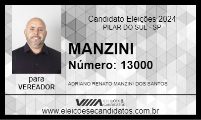 Candidato MANZINI 2024 - PILAR DO SUL - Eleições