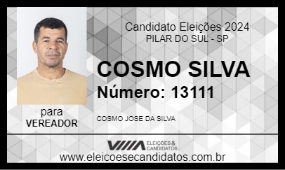 Candidato COSMO SILVA 2024 - PILAR DO SUL - Eleições