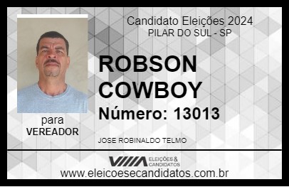 Candidato ROBSON COWBOY 2024 - PILAR DO SUL - Eleições