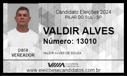 Candidato VALDIR ALVES 2024 - PILAR DO SUL - Eleições