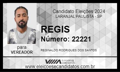 Candidato REGIS 2024 - LARANJAL PAULISTA - Eleições