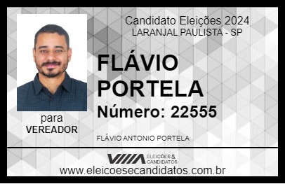 Candidato FLÁVIO PORTELA 2024 - LARANJAL PAULISTA - Eleições