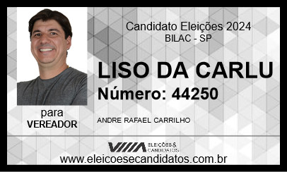 Candidato LISO DA CARLU 2024 - BILAC - Eleições