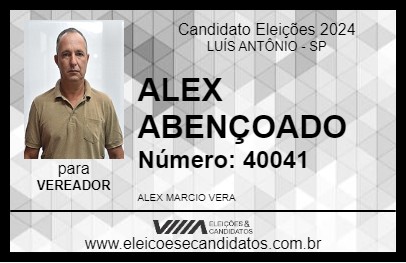 Candidato ALEX ABENÇOADO 2024 - LUÍS ANTÔNIO - Eleições