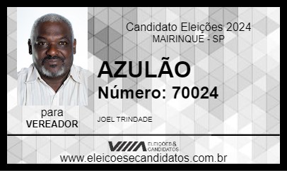 Candidato AZULÃO 2024 - MAIRINQUE - Eleições