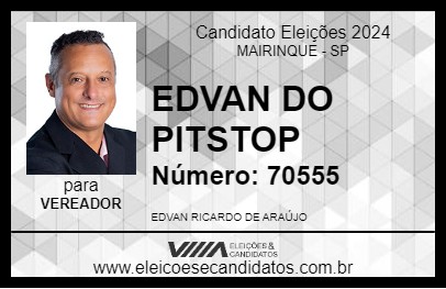 Candidato EDVAN DO PITSTOP 2024 - MAIRINQUE - Eleições