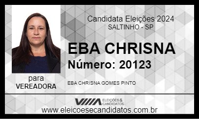 Candidato EBA CHRISNA 2024 - SALTINHO - Eleições