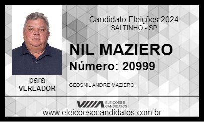 Candidato NIL MAZIERO 2024 - SALTINHO - Eleições