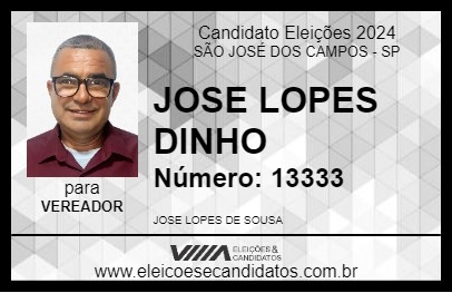 Candidato JOSE LOPES DINHO 2024 - SÃO JOSÉ DOS CAMPOS - Eleições