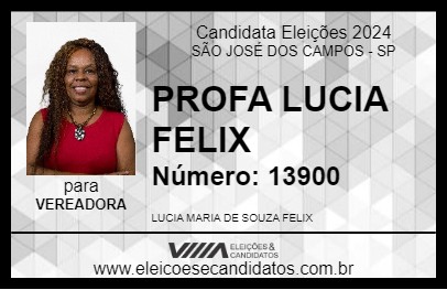 Candidato PROFA LUCIA FELIX 2024 - SÃO JOSÉ DOS CAMPOS - Eleições