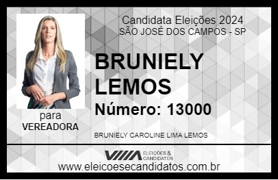 Candidato BRUNIELY LEMOS 2024 - SÃO JOSÉ DOS CAMPOS - Eleições