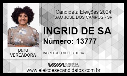 Candidato INGRID DE SA 2024 - SÃO JOSÉ DOS CAMPOS - Eleições