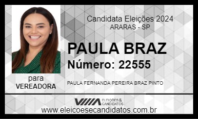 Candidato PAULA BRAZ 2024 - ARARAS - Eleições