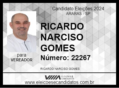 Candidato RICARDO NARCISO GOMES 2024 - ARARAS - Eleições