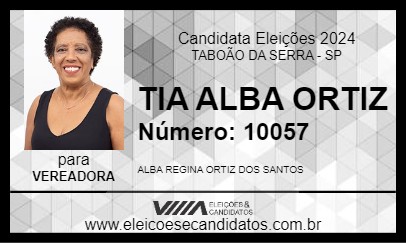 Candidato TIA ALBA ORTIZ 2024 - TABOÃO DA SERRA - Eleições