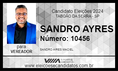 Candidato SANDRO AYRES 2024 - TABOÃO DA SERRA - Eleições