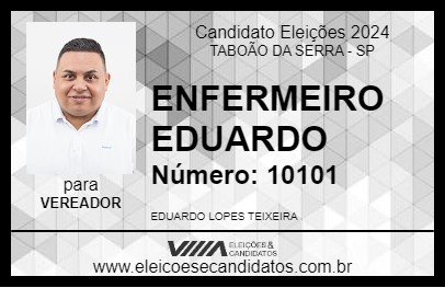 Candidato ENFERMEIRO EDUARDO 2024 - TABOÃO DA SERRA - Eleições