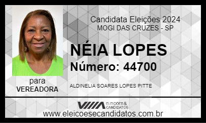 Candidato NÉIA LOPES 2024 - MOGI DAS CRUZES - Eleições