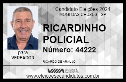 Candidato RICARDINHO POLICIAL 2024 - MOGI DAS CRUZES - Eleições