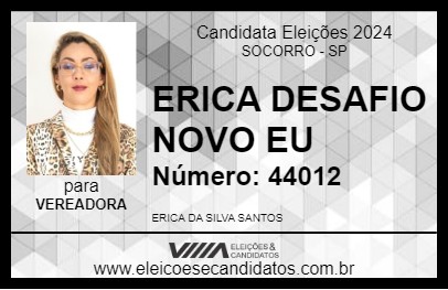 Candidato ERICA DESAFIO NOVO EU 2024 - SOCORRO - Eleições