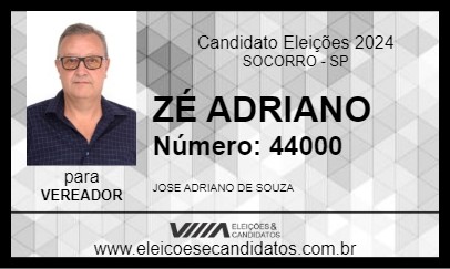 Candidato ZÉ ADRIANO 2024 - SOCORRO - Eleições