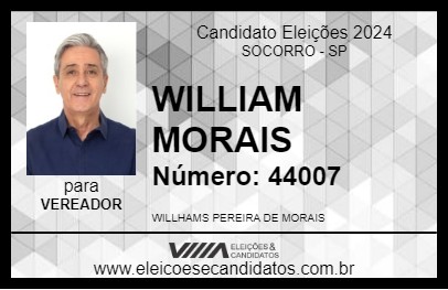 Candidato WILLIAM MORAIS 2024 - SOCORRO - Eleições