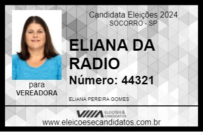 Candidato ELIANA DA RADIO 2024 - SOCORRO - Eleições