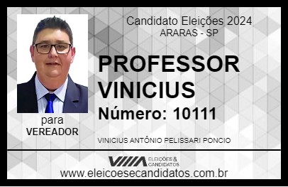 Candidato PROFESSOR VINICIUS 2024 - ARARAS - Eleições