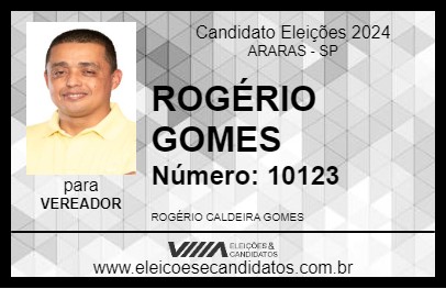 Candidato ROGÉRIO GOMES 2024 - ARARAS - Eleições