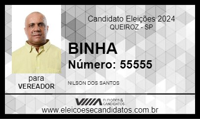 Candidato BINHA 2024 - QUEIROZ - Eleições