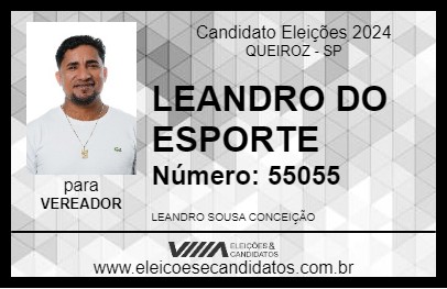 Candidato LEANDRO DO ESPORTE 2024 - QUEIROZ - Eleições