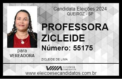 Candidato PROFESSORA ZICLEIDE 2024 - QUEIROZ - Eleições