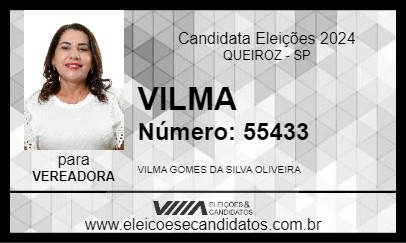 Candidato VILMA 2024 - QUEIROZ - Eleições