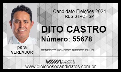 Candidato DITO CASTRO 2024 - REGISTRO - Eleições