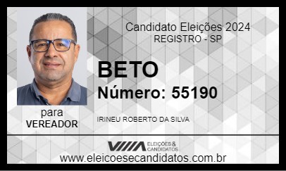 Candidato BETO 2024 - REGISTRO - Eleições